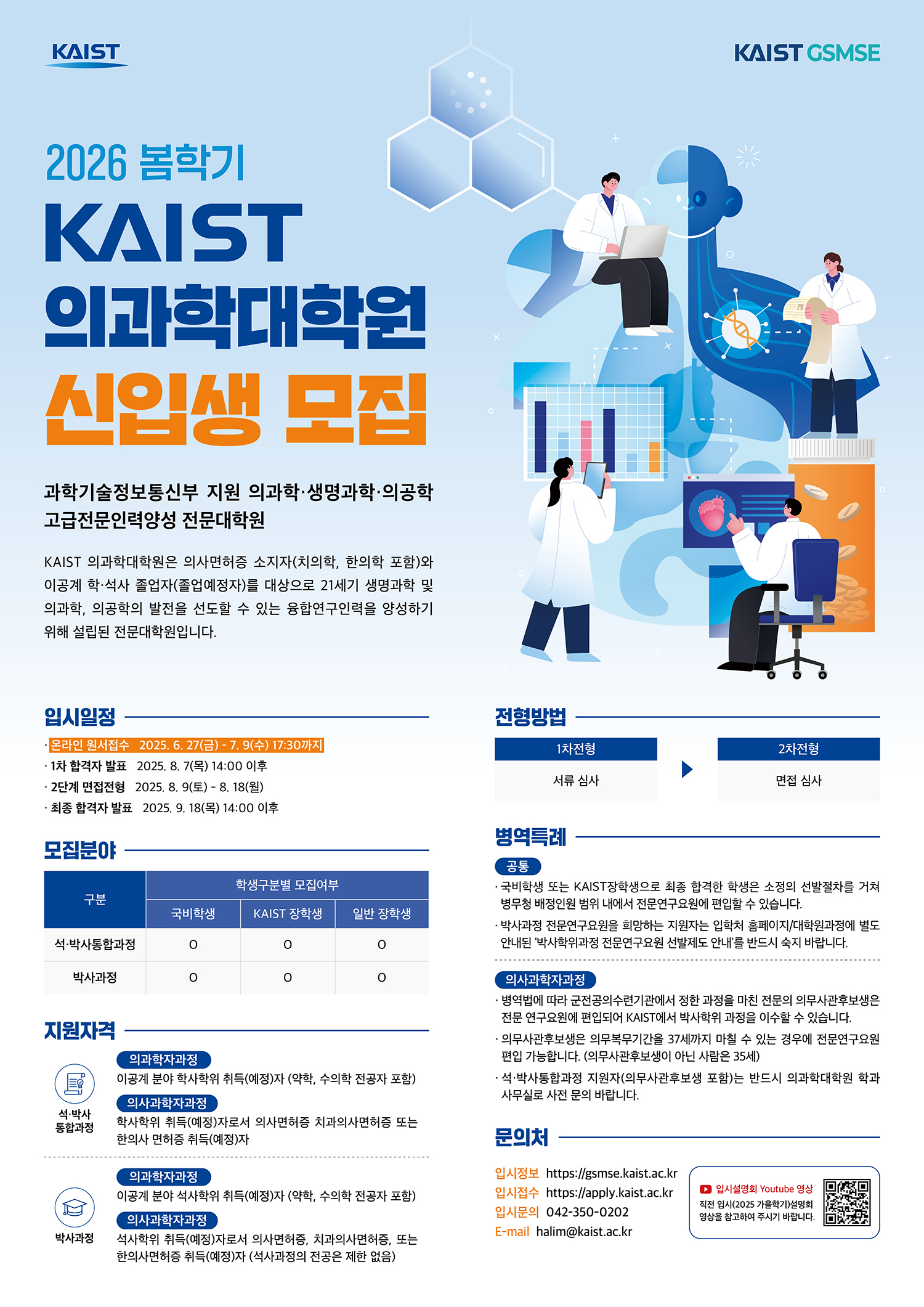2026 봄학기 KAIST 의과학대학원 신입생 모집_포스터(웹)_1.jpg